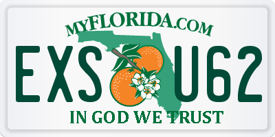 FL license plate EXSU62