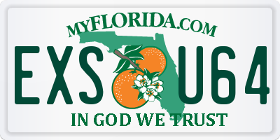 FL license plate EXSU64