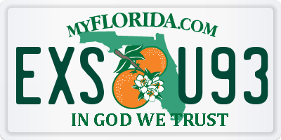 FL license plate EXSU93