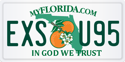 FL license plate EXSU95