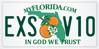 FL license plate EXSV10
