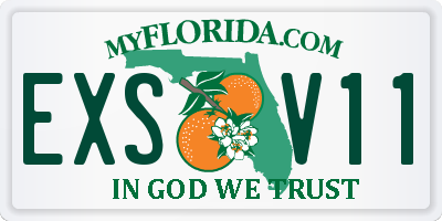 FL license plate EXSV11