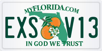 FL license plate EXSV13