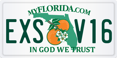 FL license plate EXSV16