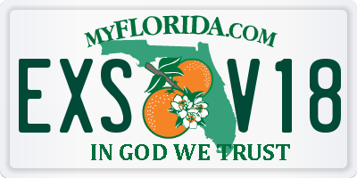 FL license plate EXSV18