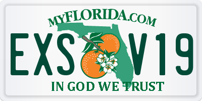 FL license plate EXSV19