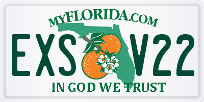 FL license plate EXSV22