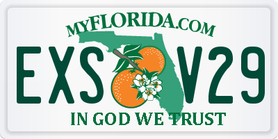 FL license plate EXSV29