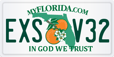 FL license plate EXSV32