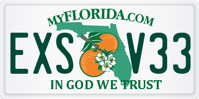 FL license plate EXSV33