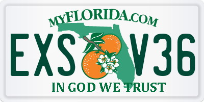 FL license plate EXSV36