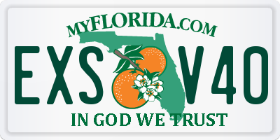 FL license plate EXSV40