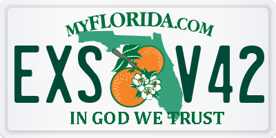 FL license plate EXSV42