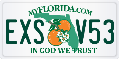 FL license plate EXSV53
