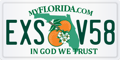FL license plate EXSV58