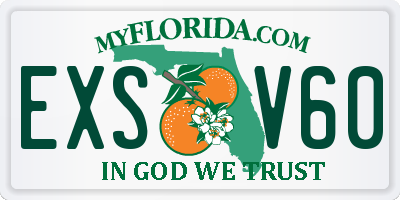 FL license plate EXSV60