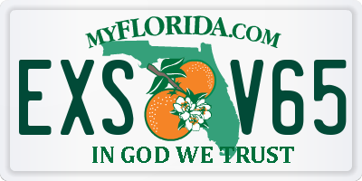 FL license plate EXSV65