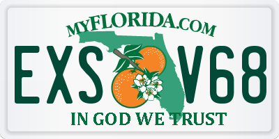 FL license plate EXSV68