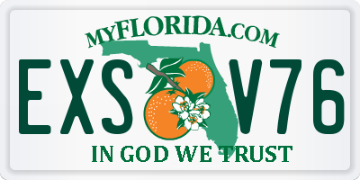 FL license plate EXSV76