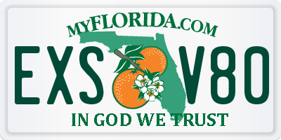 FL license plate EXSV80