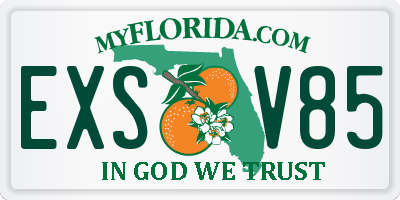 FL license plate EXSV85