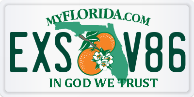 FL license plate EXSV86