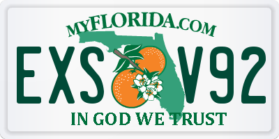FL license plate EXSV92
