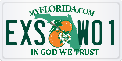 FL license plate EXSW01