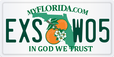 FL license plate EXSW05