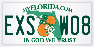 FL license plate EXSW08