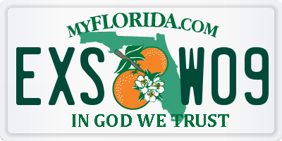 FL license plate EXSW09