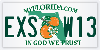 FL license plate EXSW13