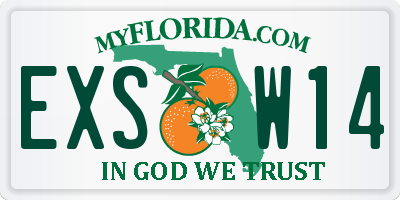 FL license plate EXSW14