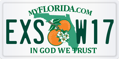 FL license plate EXSW17