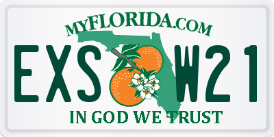 FL license plate EXSW21