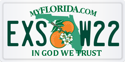 FL license plate EXSW22
