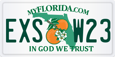 FL license plate EXSW23