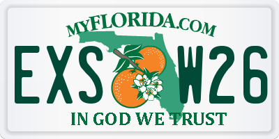 FL license plate EXSW26