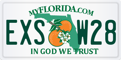 FL license plate EXSW28