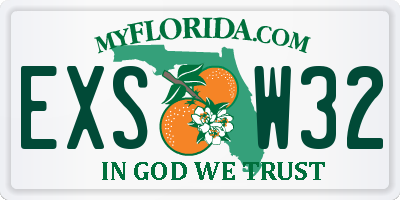 FL license plate EXSW32