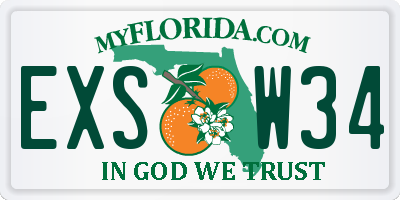 FL license plate EXSW34