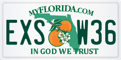 FL license plate EXSW36