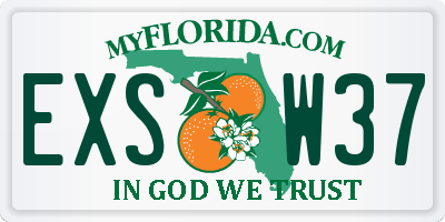 FL license plate EXSW37