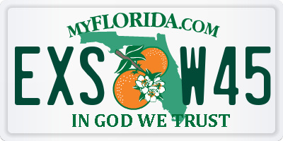 FL license plate EXSW45