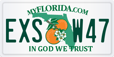 FL license plate EXSW47