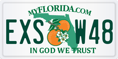 FL license plate EXSW48