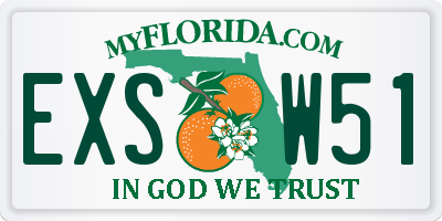 FL license plate EXSW51