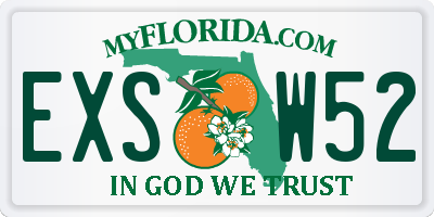 FL license plate EXSW52