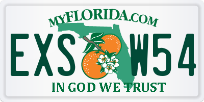 FL license plate EXSW54