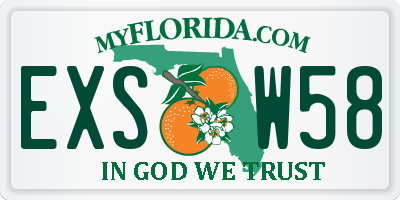 FL license plate EXSW58